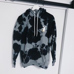 Dutch Bros Black and Grey Tie Dye Hoodie